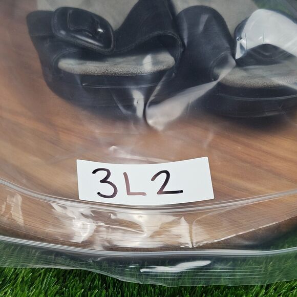 DANSKO Sela Wedge Sandals Womens 38 Slide Black Leather Buckle Casual Slingback - Picture 11 of 11